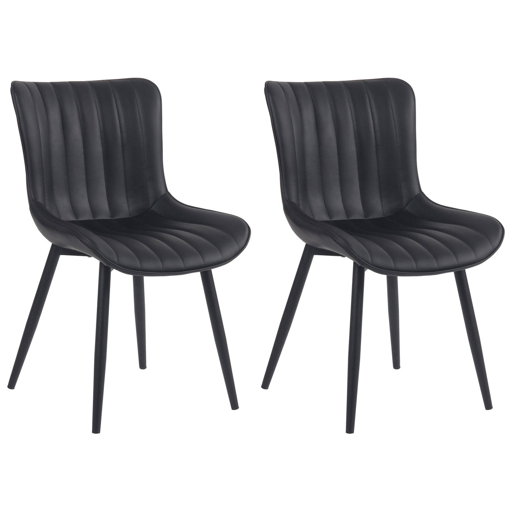 CLP 2er Set Stühle Largo Kunstleder - Farbe: schwarz, Material: Kunstleder