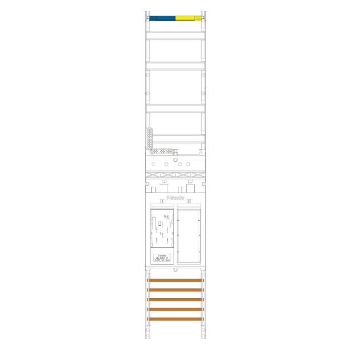 F-Tronic Zählerfeld 1-feldrig E43 H=1350mm 1-eHZ 1Res. 7143000 (7143000)