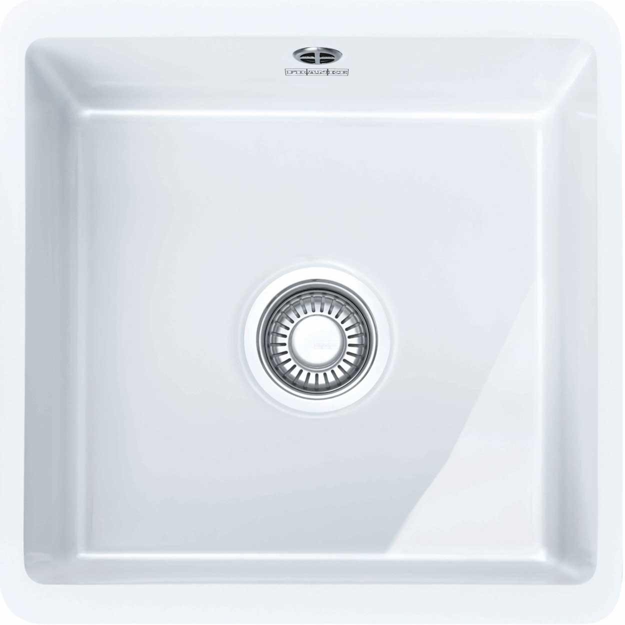 Franke Kubus KBK 110-40, Aufsatzwanne, Quadratisch, Keramik, Weiß, 1 Becken, Quadratisch