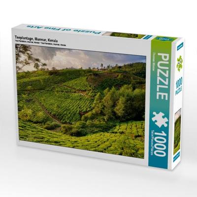 CALVENDO Puzzle Teeplantage, Munnar, Kerala | 1000 Teile Lege-Größe 64x48cm Foto-Puzzle für glückliche Stunden