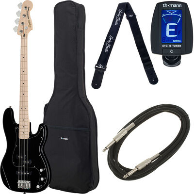 Squier Affinity P Bass MN PJ B Bundle Schwarz