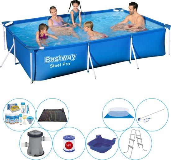 Schwimmbecken-Deal - 9-teilig - Stahl Rechteckig 300x201x66 cm