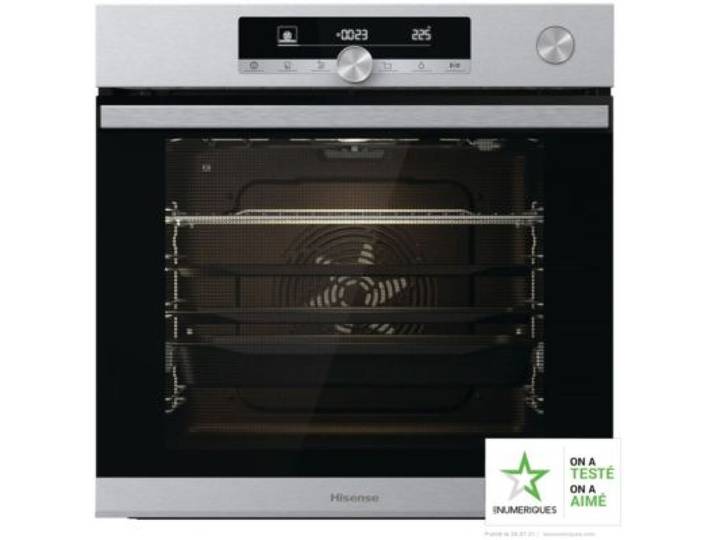 Hisense - Four Encastrable Fonction Vapeur O643px - Pyrolyse - Chaleur Tournante - Vapeur - Porte Froide - Rails Télescopiques