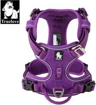 All Categories Goods Adjustable Pet Reflective Nylon Dog Harness No Pull Medium Large Naughty Dog Vest For Safety purple s