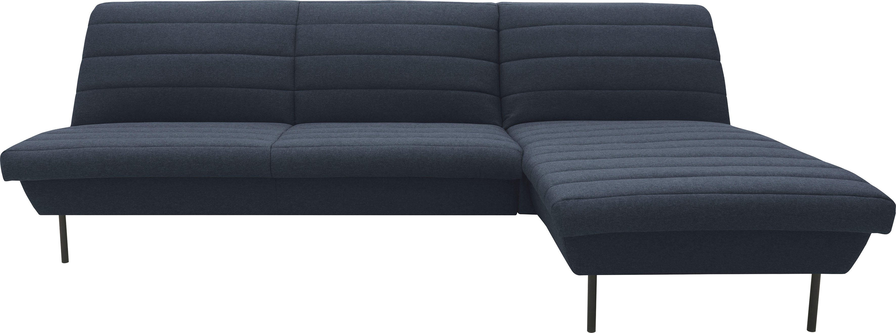 Ecksofa "LOOKS IX L-Form", blau (dunkelblau), B:274cm H:92cm T:168cm, 100% Polyester, LOOKS BY WOLFGANG JOOP, Sofas, Ecksofa, Quersteppung, ohne Armlehnen