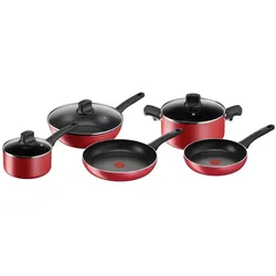 Lagostina 8-teiliges Set Küche, Pfannenset + Topfset, Rot, Schwarz