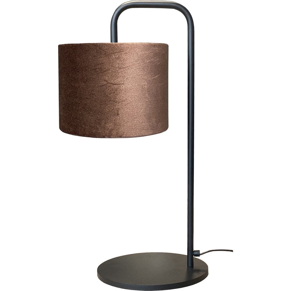 Masterlight Venus Tafel Schemerlamp met Bruine Stoffen Lampenkap