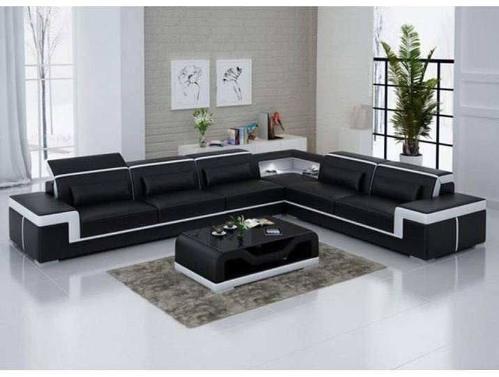 Xlmoebel Ecksofa Designer Eckcouch in Lederoptik und Stoffbezug, modern und elegant, Ecksofa, Hergestellt in Europa