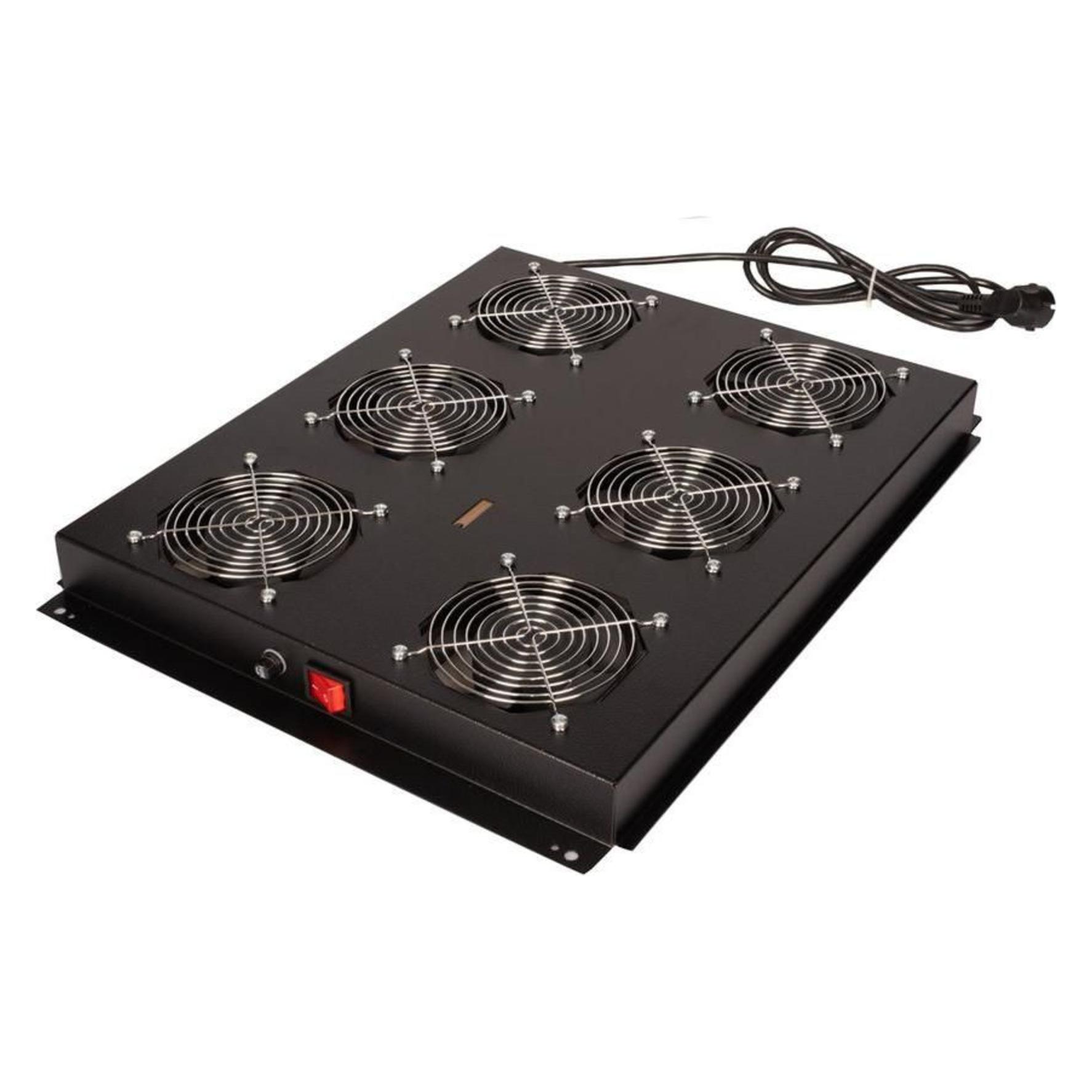 Roline 19-inch roof ventilation unit 6 fans ON/OFF for server cabinet black (26.21.0310)
