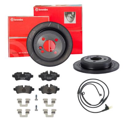 BREMBO Bremsensatz, Scheibenbremse Bremsensatz-Hinterachse MAX LINE SK8K0F8AH7 Hinterachse Geschlitzt 259mm 10mm für MINI