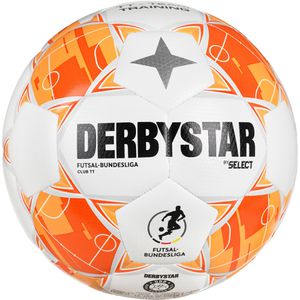 Derbystar Fußball Futsal-Bundesliga Club TT v26, Größe 4, 420 Gramm, weiß/orange, Futsalball