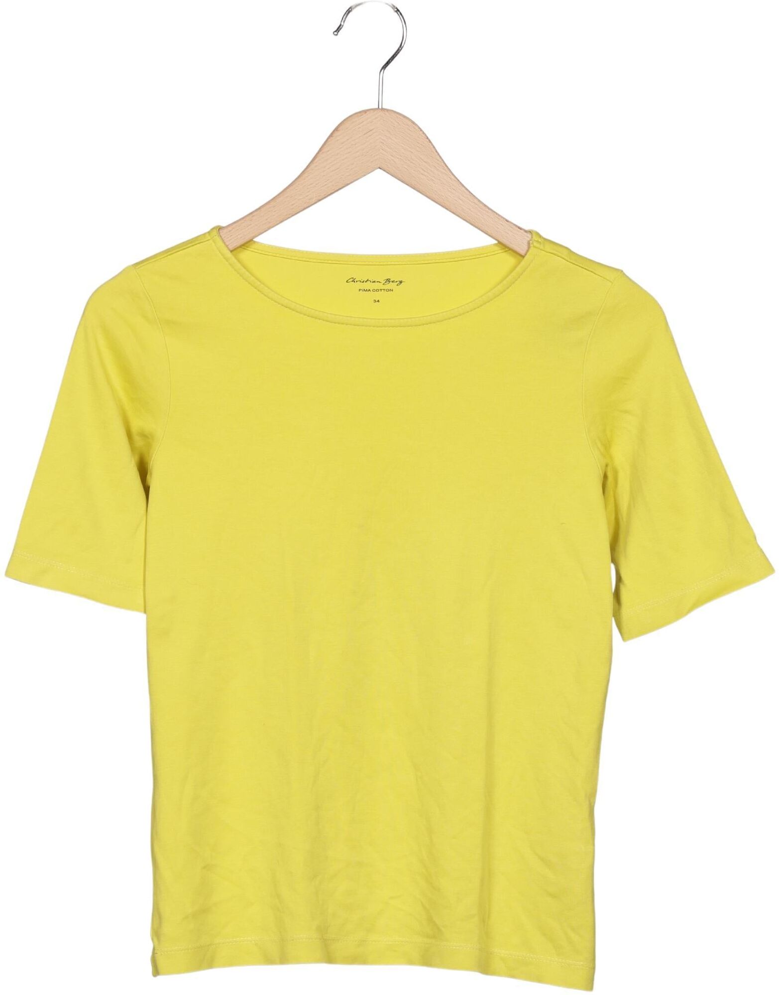 Christian Berg Damen T-Shirt, Gelb, Gr. EU 34, Baumwolle - Second Hand
