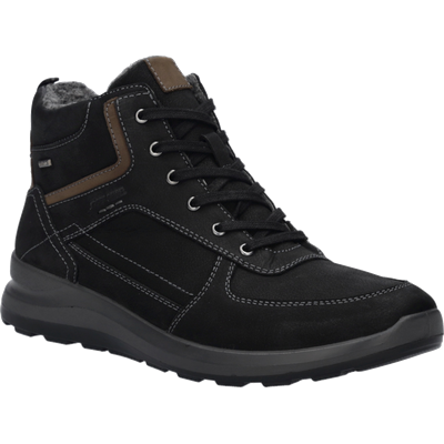 Winterboots JOSEF SEIBEL "Marley 54", Herren, Gr. 41, Warmfutter, schwarz, kombi, Kalbsleder, Schuhe Winterboots, Schnürboots, mit Kontrast-nähten und besatz, Weite G