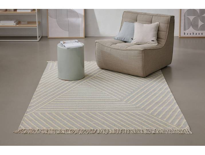 Teppich WECON HOME Modern Pop , grau, B:80cm H:5mm L:150cm, Schurwolle, Teppiche, Teppich, handgewebt, robust, strapazierfähig, skandinavisch, Naturfaser