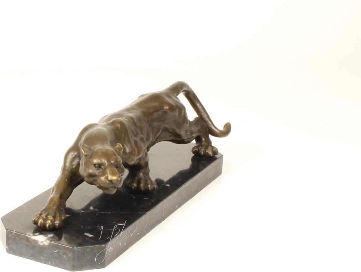 Bronzen beeld van een panter voor op tafel