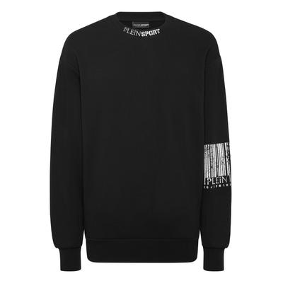 Sweatshirt PLEIN SPORT "Barcode", Herren, Gr. 3XL, schwarz (02, schwarz), Obermaterial: 88% Baumwolle, 12% Polyester. Futter: 100% Polyester, Sweatshirts Sweatshirt