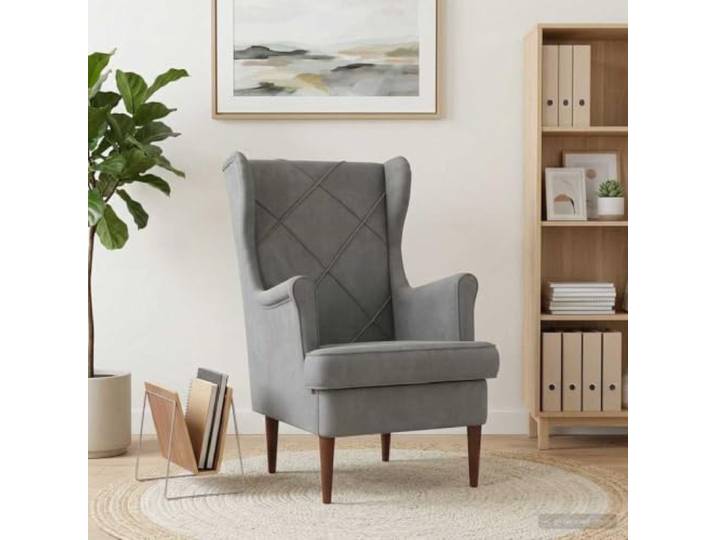 NLQMSU Sessel dunkelgrau aus Samt für Wohnzimmer oder Schlafzimmer Dunkelgrauer Samt, weich und elegant, minimalistisches Design, klare Linien, Rahmen aus Holz und Metall, stabil