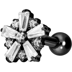 Titan Ohrpiercing mit Innengewinde SCHNEEFLOCKE