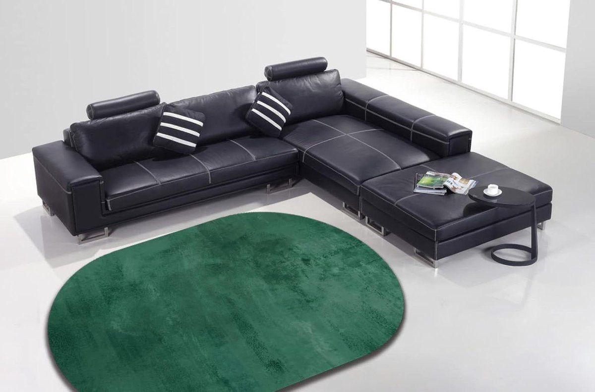 Modern Ovaal Vloerkleed van Polyester - Groen