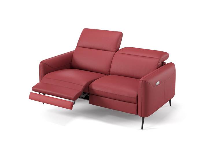 Leder Relaxsofa MESSINA 2-Sitzer Elektrisches Designsofa Designer Couch