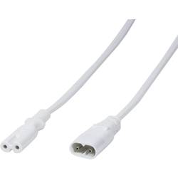 LogiLink Strom Verlängerungskabel [1x Kleingeräte-Stecker C8 - 1x Kleingeräte-Buchse C7] 2.00 m Weiß CP132