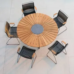 Houe Circle Gartentisch Ø150 cm Set2 mit 5 Stühlen