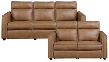 Fremont & Park Orlin Faux Leather Rounded Track Arm 2-Piece Power Reclining Sofa Sets