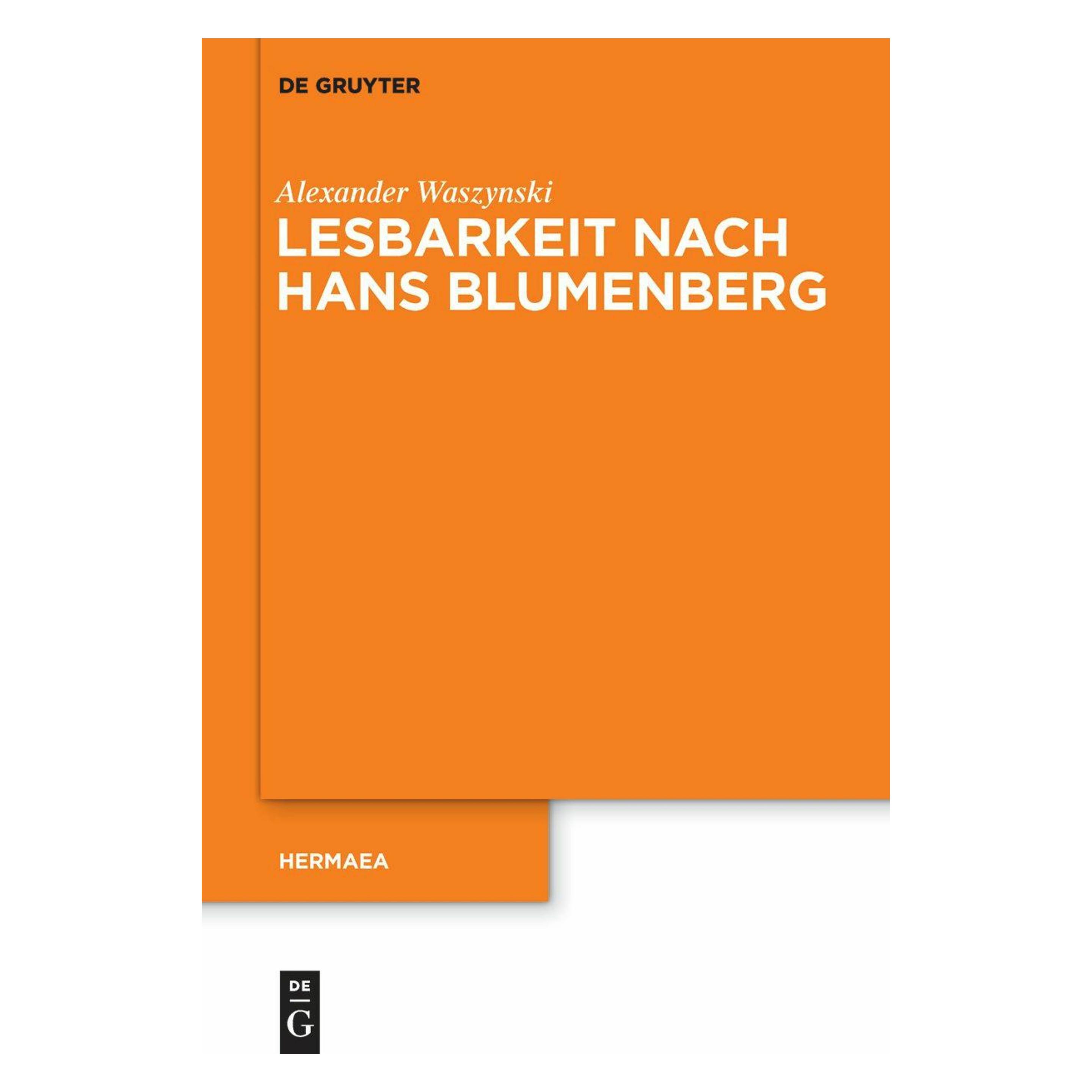 De Gruyter Lesbarkeit nach Hans Blumenberg (Deutsch, Softcover, Alexander Waszynski) (38971000)