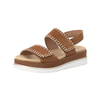 Keilsandalette REMONTE "Remonte Sandalen Leder", Damen, Gr. 39, braun, Leder, Schuhe
