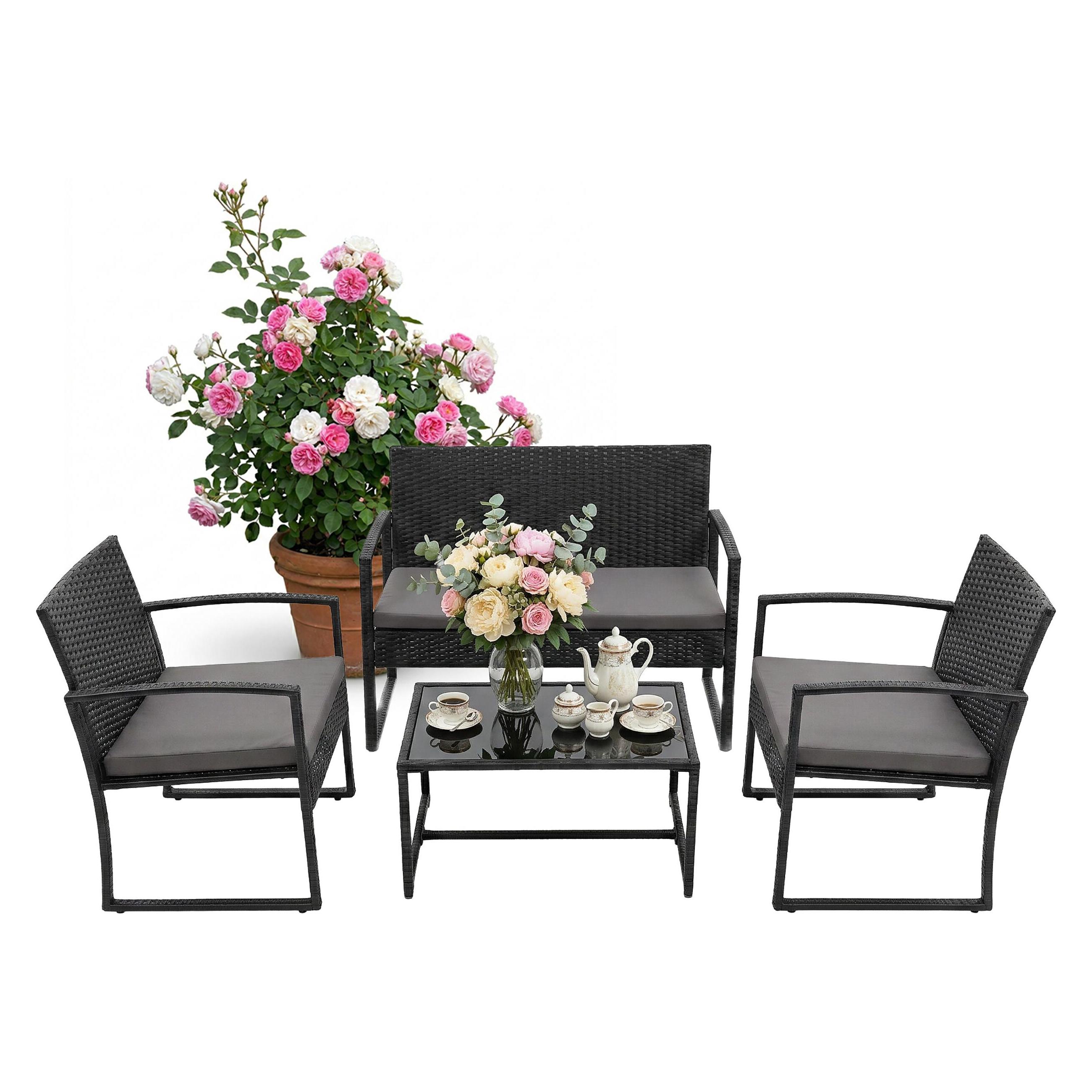 Relaxdays 4-tlg. Gartenmöbel-Set (4052025828073)