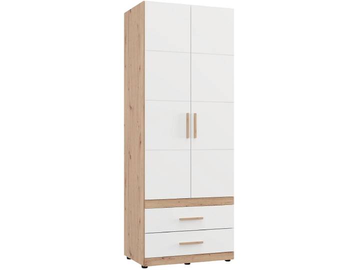 Drehtürenschrank HAMILTON weiss 2 Türen 2 Schubladen