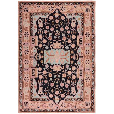 Wollteppich FLAIR RUGS "Blossom 3D Effekt", rosa, B:200cm H:5mm L:290cm, Wolle, Teppiche, Wolle, Teppich, Wohnzimmer, Schlafzimmer, Esszimmer