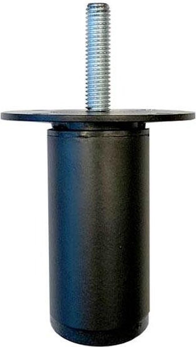 FLE Stalen verstelbare meubelpoot zwart rond ø 3 cm, hoogte 6,5 cm (M8)
