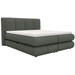 Boxbett Alberto 180 x 200 cm Stoff Grau Dunkelgrau