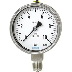 Rohrfeder-Manometer Klasse 1 0–10 bar G1/2 d 100 mm Edelstahl max. 200 °C