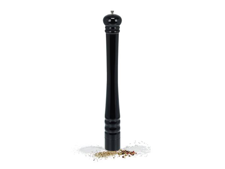 Salz- und Pfeffermühle XXL Holz Schwarz-Silber
