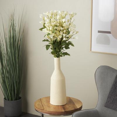 Arcilla Elemental - White Faux Foliage Tall Sweet Pea Indoor Outdoor Artificial Flower Stem (Set of 12)