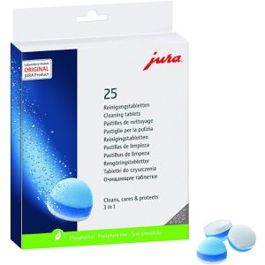 Jura Reinigungstabletten 25045, 3 Phasen, für Kaffeevollautomaten, 25 Tabletten
