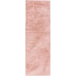 benuta Basic - Kunstfell-Teppich Furry Rosa 80x250 cm