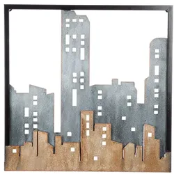 GILDE Wandrelief »City« silber, 50x50x3 cm