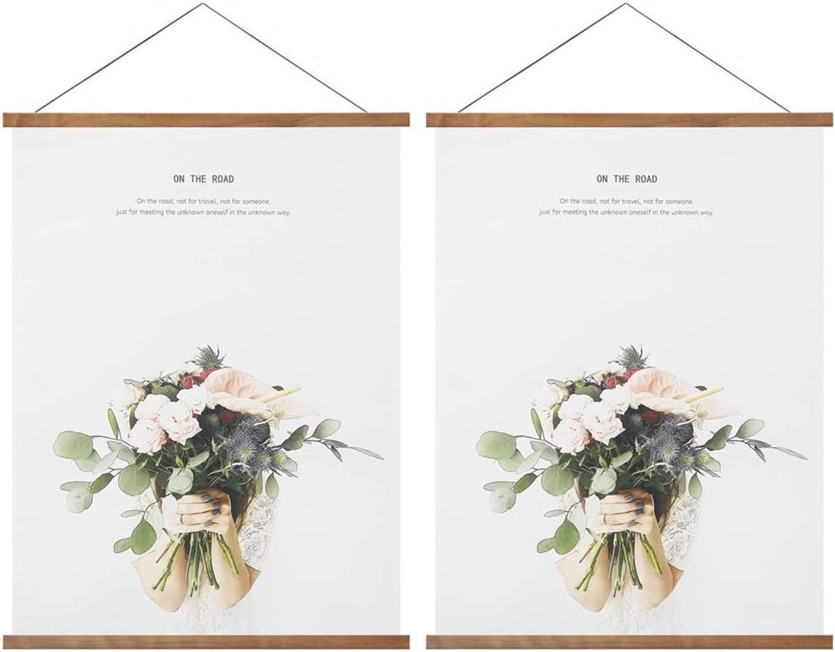 Poster Hanger Teakhout met Magnetische Bevestiging voor Muurdecoratie 11x14 en 11x17