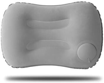 Friendly Fresh Finds Portable Ultra Soft Inflatable Camping & Pool Pillow For Neck & Lumbar Support grey