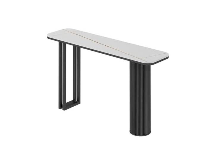HLDJYLZS Konsolentisch aus Sinterstein mit Carbonstahlrahmen Sintersteinplatte, Carbonstahlrahmen, italienischer Stil, platzsparendes Design, Flur, Eingangsbereich, Wohnzimmer