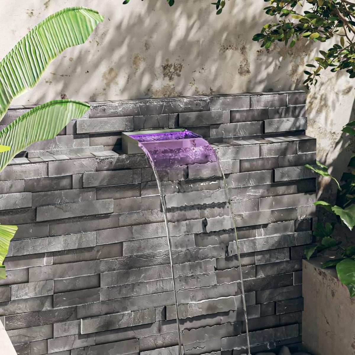 Waterval Overloop Decoratieve Fontein met LED Verlichting - Roestvrij Staal - 30 cm