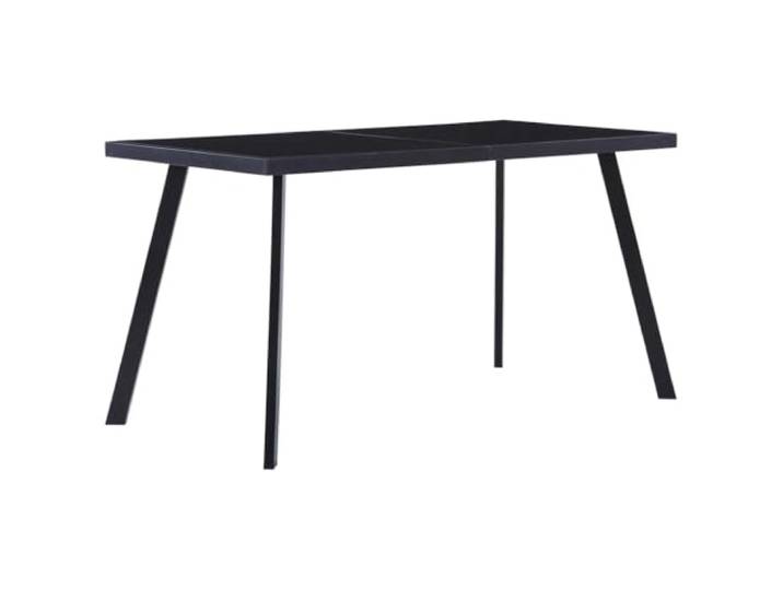 HAQWRDQSG Esstisch Schwarz 140x70x75 cm Küchentisch Hartglas Stahl Expressiver Glas-Esstisch für Küche und Esszimmer mit gehärteter Tischplatte und stabilen Stahlbeinen.