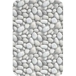 BADEMATTE Steine - Grau - Oval Rutschfest 60x90 cm