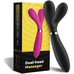 Armony, Vibrator, Y-Wand Masajeador & Vibrador Cabeza Doble Negro