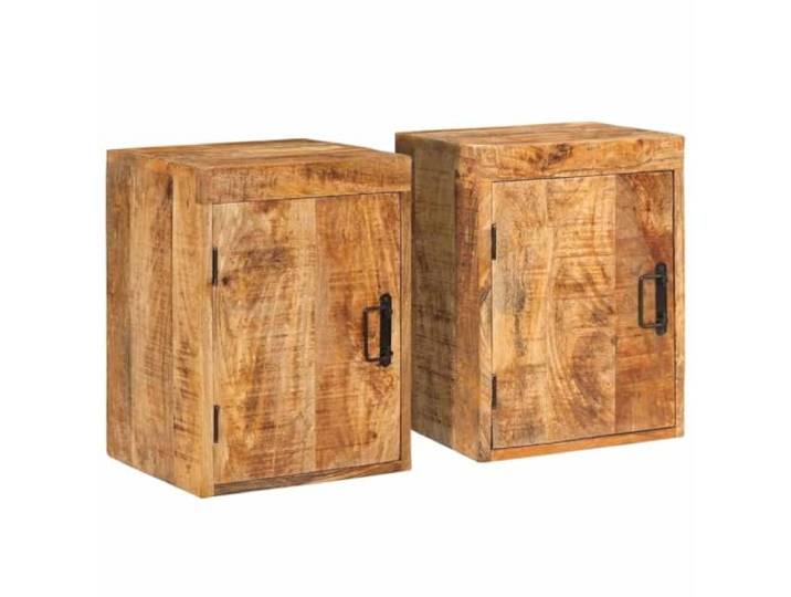 KDVXBCQJH Nachttisch 2er Set Braun 35x33x48 cm Beistelltisch Kompakter Stauraum fürs Schlafzimmer: Robuste Ablagefächer mit bündiger Tür bieten Platz für persönliche Abendutensilien.