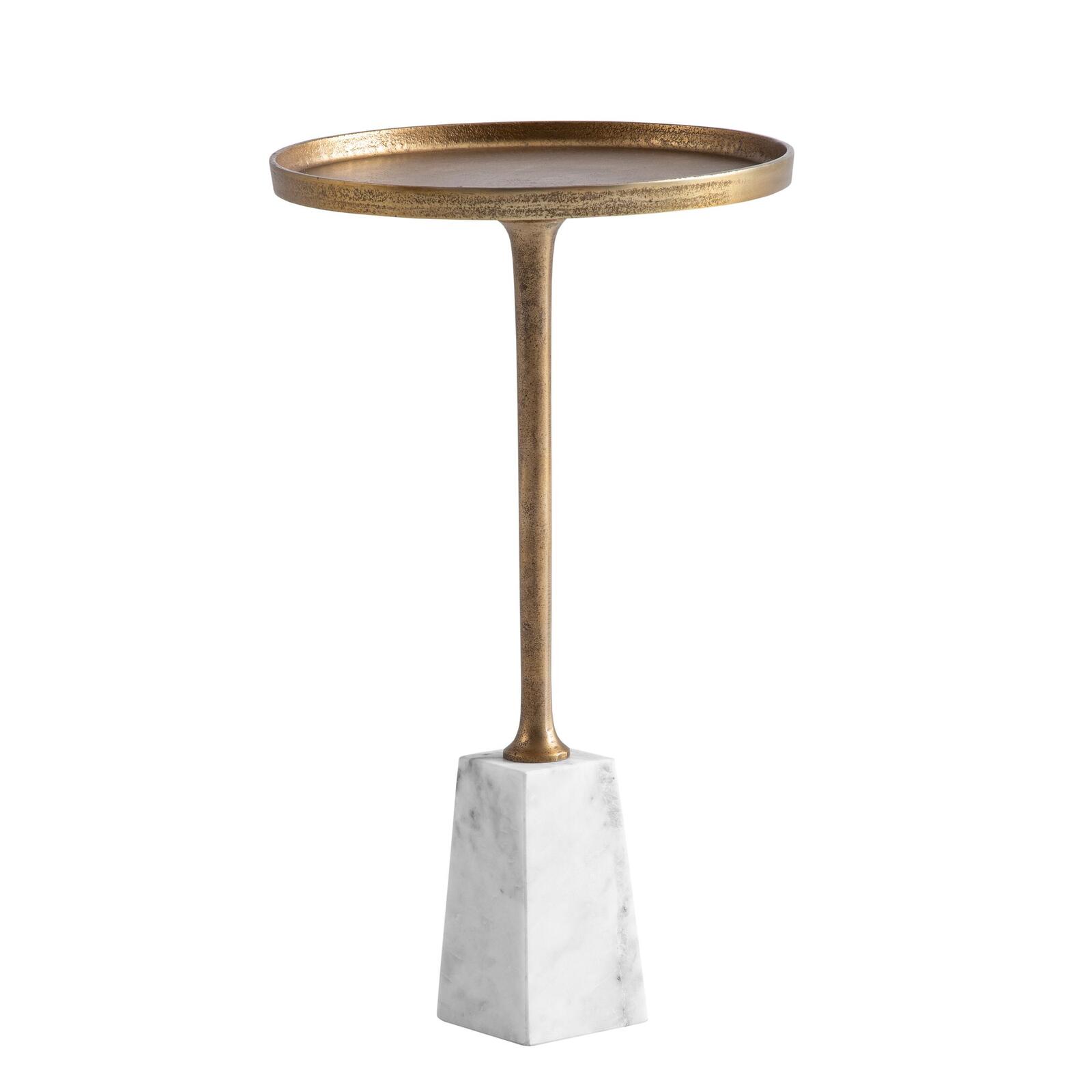 WOHNLING WL7.207 Beistelltisch Echter Marmor / Metall 30x30x55 cm