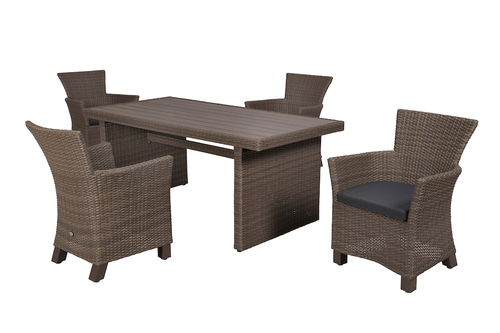 MERXXHANDELS Toskana Set 5tlg. Alu/Kunstst. Tisch 185 x 90 cm 16980447